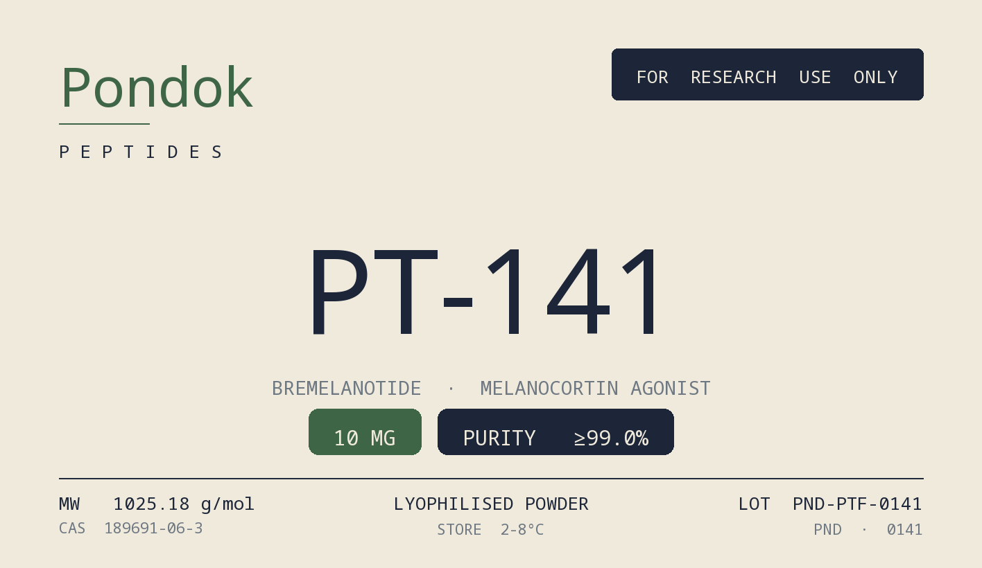 PT-141 - Pondok Peptides label