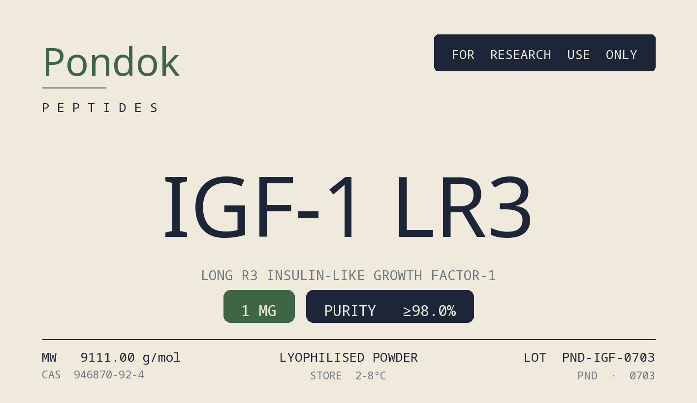IGF-LR3 - Pondok Peptides label