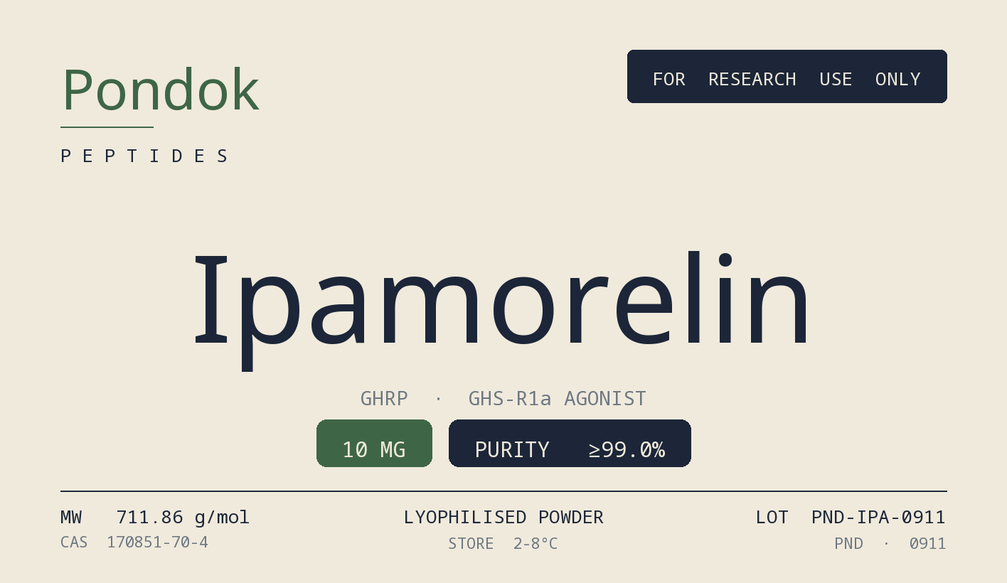 Ipamorelin - Pondok Peptides label