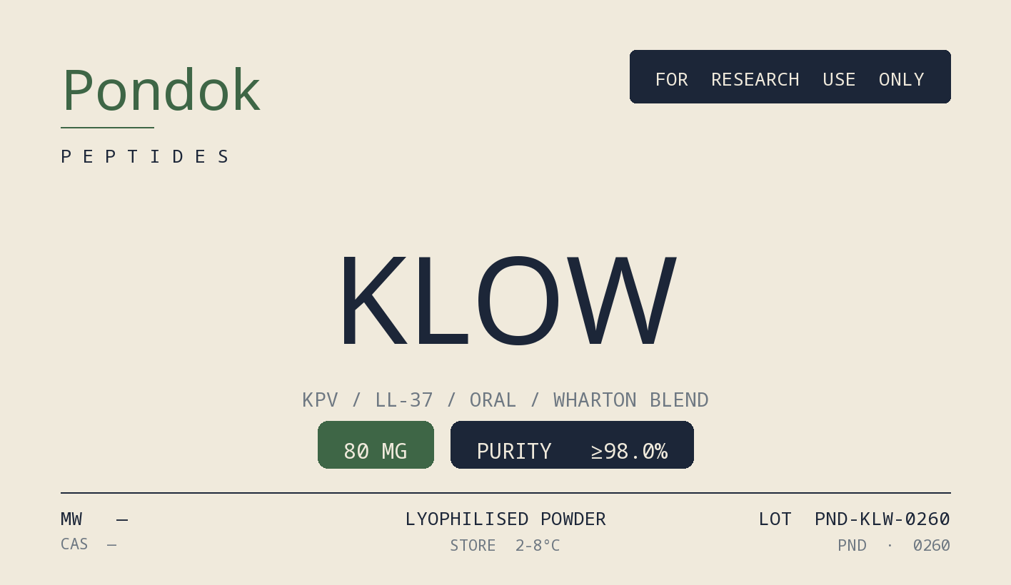 KLOW - Pondok Peptides label