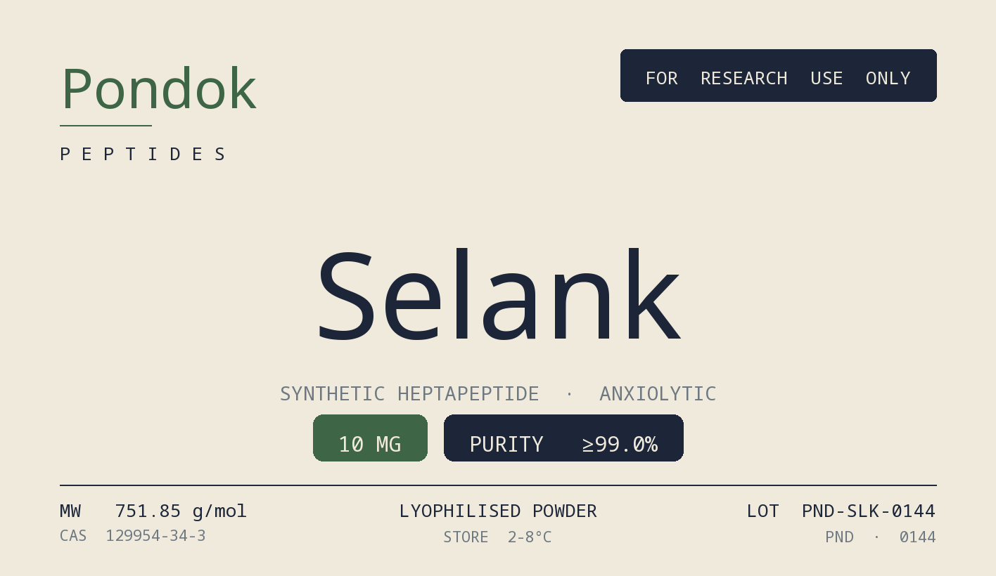Selank - Pondok Peptides label